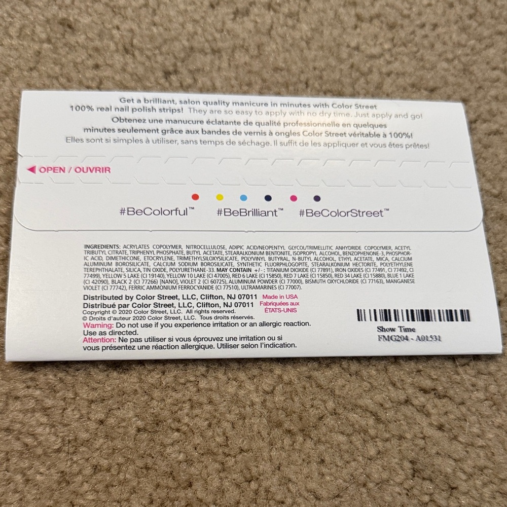 Color Street Pink Nail Polish Strips- Show Time - Picture 2 of 3
